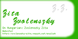 zita zvolenszky business card